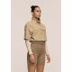6. CASALL Women's Active Short Sleeve Track Jacket, Sand Color