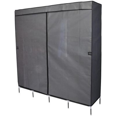 22. TEXTILE WARDROBE 168x45x172CM DARK GREY 45238
