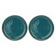 Set of 2 Concerto Ottanio round platters - Blue-green, 32 cm