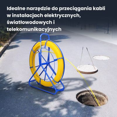 8. FIBERGLASS FOR PULLING CABLES 4.5mm / 75m (REMOTE CONTROL / STICK) PE + STAND