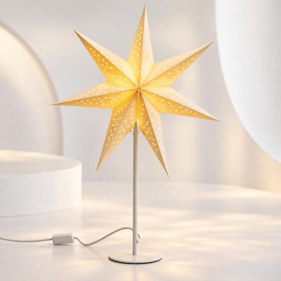 7. DECORATIVE STAR FLOOR LAMP 65 CM E14 WHITE