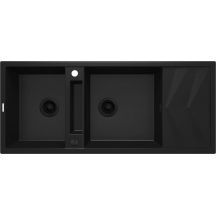 Magnetic granite sink, 2-bowl, with drainer ZRM_N213 5907650817208