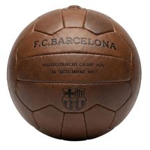 FC Barcelona Camp Nou Retro Soccer Ball Official Licensed Genuine Leather B1048
