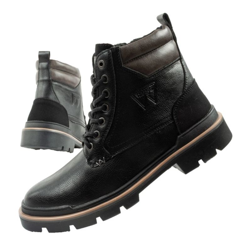 Wrangler Nevada men's shoes Chelsea boots elegant fashionable lace-up black