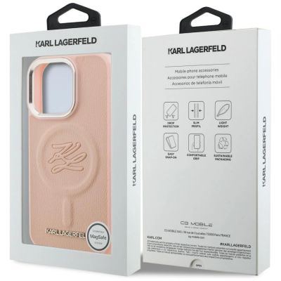 8. Karl Lagerfeld Initial & Metal Logo MagSafe Case for iPhone 16 Pro Max - Pink