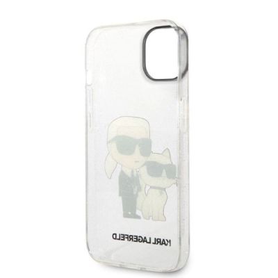 7. Karl Lagerfeld Glitter Karl&Choupette case for iPhone 14 Plus - transparent