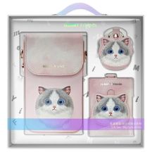 Nimmy Big Eyed Pet 2.0 Cat 3-in-1 Phone Bag + Wallet + Tracker Case - Pink