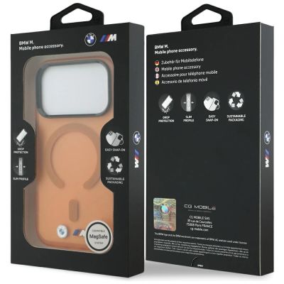 8. BMW M IML Frosted Metal Logo & Trims MagSafe Case for iPhone 17 Pro Max / 18 Pro Max - Orange