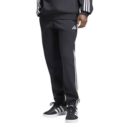 Men's adidas Essentials 3-Stripes Fleece Tapered Cuffed Pants Black KY6526