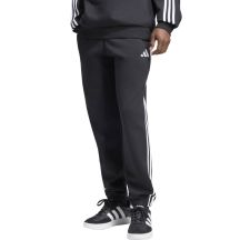 Men's adidas Essentials 3-Stripes Fleece Tapered Cuffed Pants Black KY6526