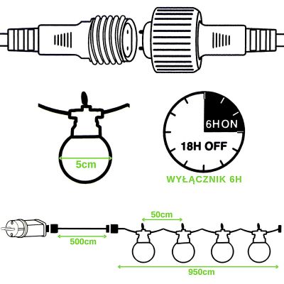 3. GARDEN GARLAND PARTY LIGHT 20LED G50 TIMER COMBINABLE