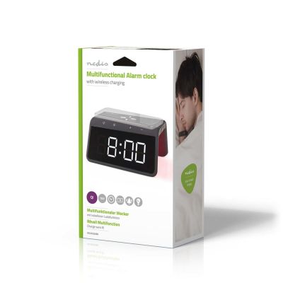 10. Nedis WCACQ30BK Alarm Clock Digital Alarm Clock Black