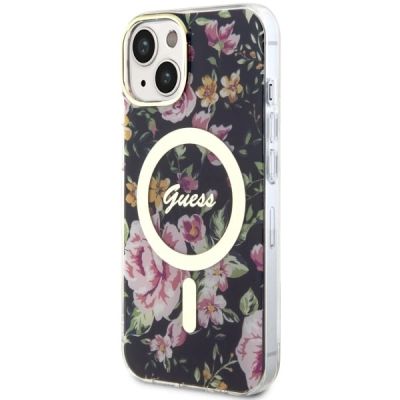 2. Guess Flower MagSafe case for iPhone 14 - black