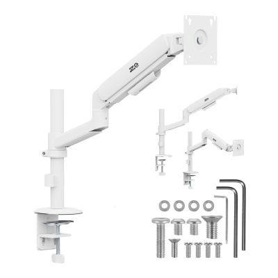 8. ERGO OFFICE MONITOR HOLDER / HANGER GAS SPRING, 17"-32", 1-10KG, MATTE WHITE, MAX. VESA 100X100 ER-691 W