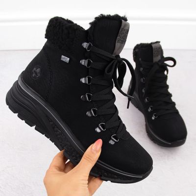 20. Waterproof insulated women's hiking boots in black Rieker 48034-00