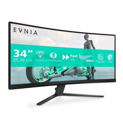25. Philips Evnia 34M2C3500L/00 Computer Monitor 86.4 cm (34") 3440 x 1440 px Wide Quad HD LCD Black