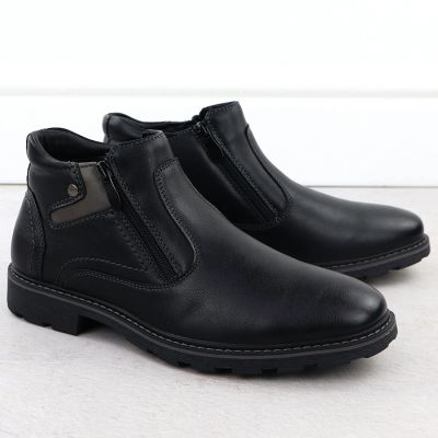 7. Men’s Black Warm-Lined Zip-Up Ankle Boots VanHorn AN71309