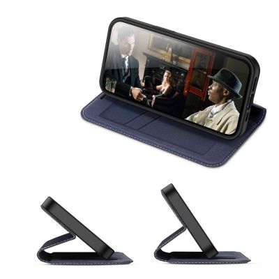 11. Dux Ducis Skin X2 case for iPhone 14 Plus case with magnetic flap blue