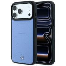 Mercedes Leather Mesh with Bow Line MagSafe Case for iPhone 18 Pro Max / 17 Pro Max - Blue