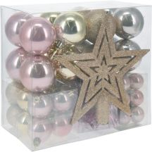 SET OF 54 ELEMENTS FOR DECORATION OF CHAMPAGNE PINK TOP BALLS