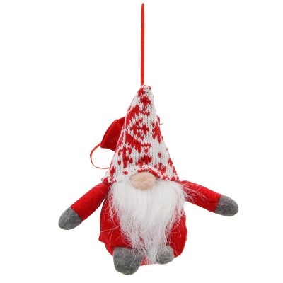 7. DECORATIVE SANTA CLAUS WITH GIFT BAG 15CM RED