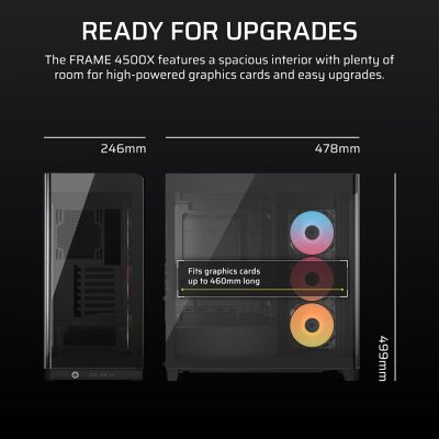 5. Corsair FRAME 4500X RS-R ARGB Tempered Glass Mid-Tower Case, Black