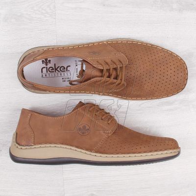 8. Openwork leather shoes Rieker M RKR528 brown