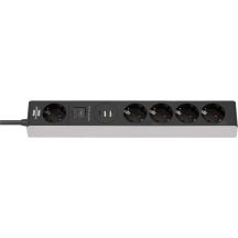 Brennenstuhl 1159780615 1.5 m power strip 5 x network sockets Indoor Black, Gray