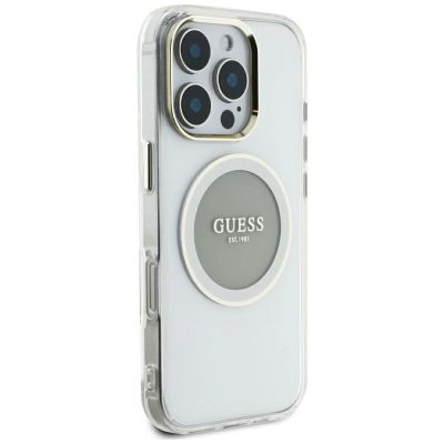 4. Guess IML Metal Colored Circle Classic Logo MagSafe case for iPhone 16 Pro Max - gray