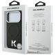 8. Karl Lagerfeld Grained Embossed Ring & Kameo Logo MagSafe Case for iPhone 18 Pro / 17 Pro - Black