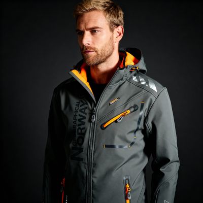 8. Geographical Norway Softshell Jacket Royaute DB 068 M WY8027H/GN/Dark Gray / Orange
