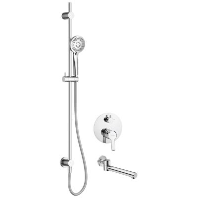 Concealed shower set with bathtub spout