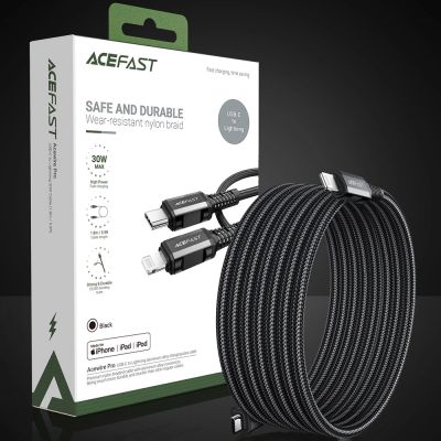 13. Acefast C4-01 Lightning - USB-C PD cable 30W 3A 480Mb/s 1.8m - black