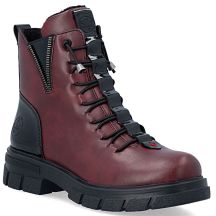 Women's insulated burgundy worker boots Rieker Z9152-35