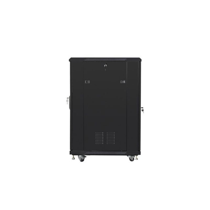 3. Lanberg FF01-6822-12B rack cabinet (22U; 19''; 1160 mm / 600 mm / 800 mm; floor-standing; glass; 800 kg; black)