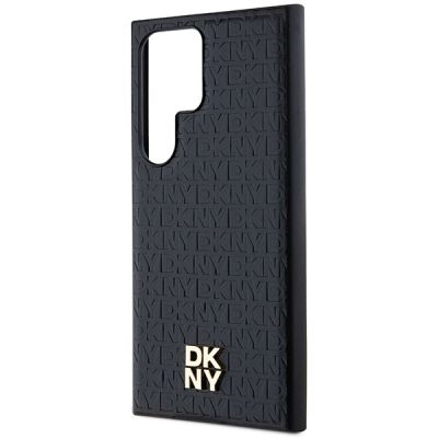 6. DKNY Leather Pattern Metal Logo MagSafe case for Samsung Galaxy S24 Ultra - black