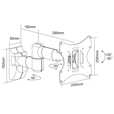 6. Maclean MC-503B TV wall mount (Swivel, wall, tilt; 23" - 42"; max. 30kg)