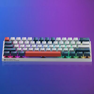 9. Machenike K500-B61 Wired Mechanical Gaming Keyboard with Backlight, Red Switch - White and Blue