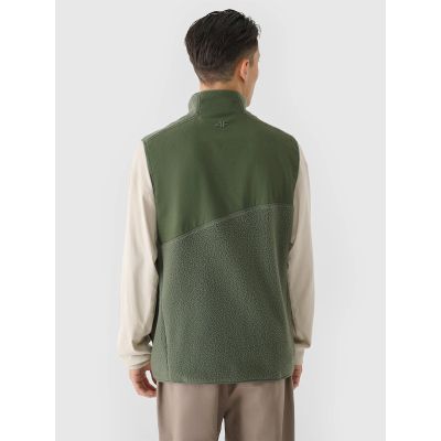 2. Men's sherpa vest with stand-up collar 4F 4FRAW24TVESM172-43S