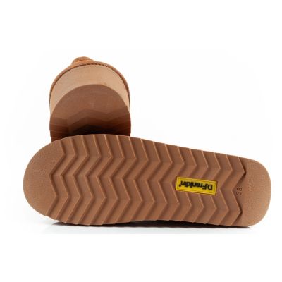 9. D.Franklin women's winter snow boots, fashionable fur lined, brown ankle boots