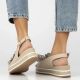 8. Women's leather wedge sandals beige Filippo DS7045/26
