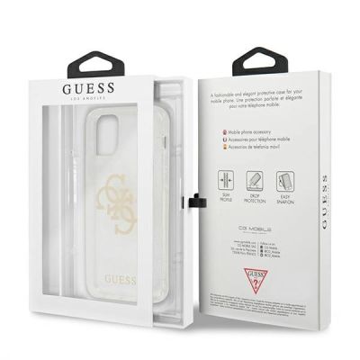 8. Guess GUHCP12LPCUGL4GTR iPhone 12 Pro Max 6.7" transparent hard case Glitter 4G Big Logo