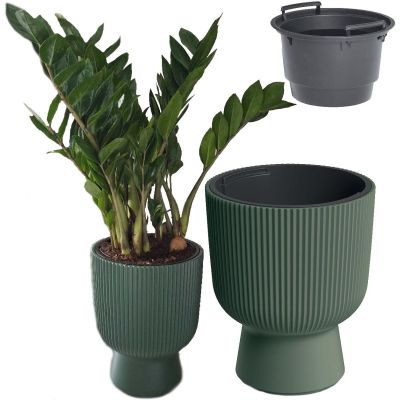 25. MILLY FLOWER POT ON LEG DIAMETER 30 CM GREEN PINA