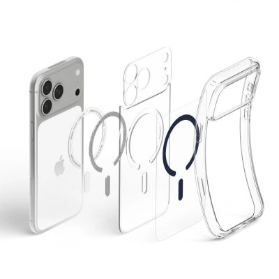 6. Spigen Ultra Hybrid MagSafe Case for iPhone 18 Pro Max / 17 Pro Max - Clear Navy Blue