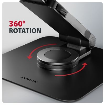 11. Axagon STND-LRB Laptop-Ständer, 360° drehbar, Doppelgelenk, extenderbar Notebook and tablet stand Black 43.9 cm (17.3")