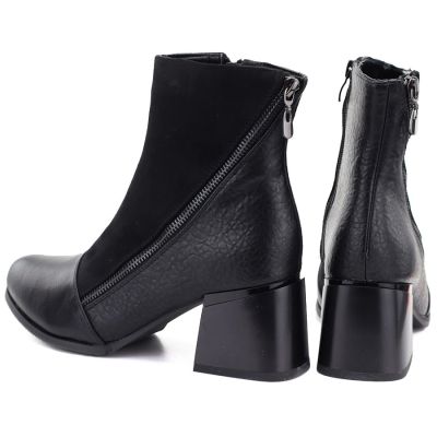 10. Women's insulated ankle boots with a block heel, black M.Daszyński SA269-5