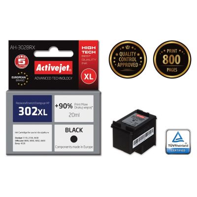 2. Activejet AH-302BRX Ink (replaces HP 302XL F6U68AE; Premium; 20 ml; black)
