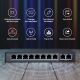 12. Extralink Switch PoE CERES 8x 100Mb/s PoE/PoE+, 2x RJ45 Uplink 100Mb/s, 96W