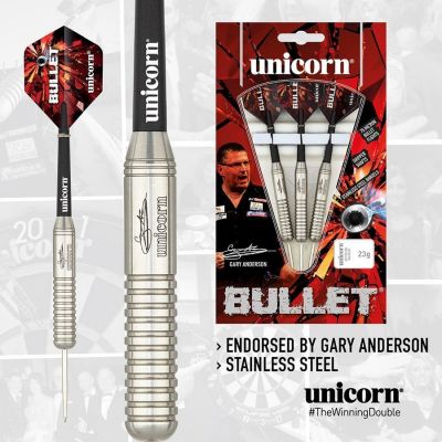 5. Steel tip Unicorn Bullet Stainless Steel darts - Gary Anderson 21g:27523|23g:27524|25g:27525