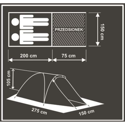 7. 2-PERSON TRIP TENT 275x150x105CM